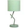3_Simple Designs 17.13" Metal Modern Table Lamp, Drum Fabric Shade, Green more views