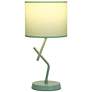4_Simple Designs 17.13" Metal Modern Table Lamp, Drum Fabric Shade, Green more views