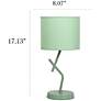 5_Simple Designs 17.13" Metal Modern Table Lamp, Drum Fabric Shade, Green more views