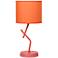 Simple Designs 17.13" Metal Modern Table Lamp, Drum Fabric Shade, Orange
