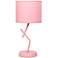 Simple Designs 17.13" Metal Modern Table Lamp, Drum Fabric Shade, Pink