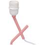 Simple Designs 17.13" Metal Modern Table Lamp, Drum Fabric Shade, Pink
