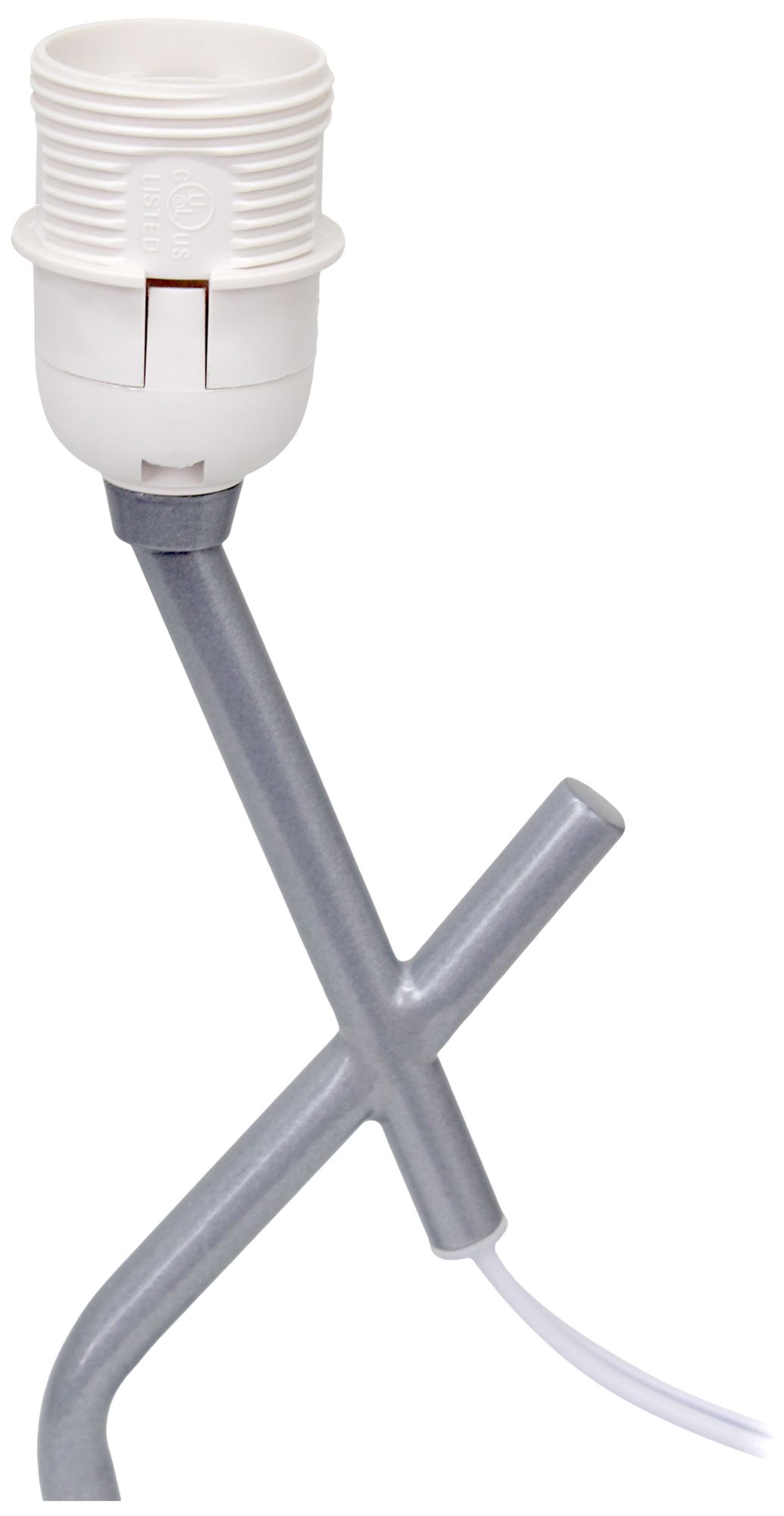 Simple Designs 17.13" Metal Modern Table Lamp, Drum Fabric Shade, Silver