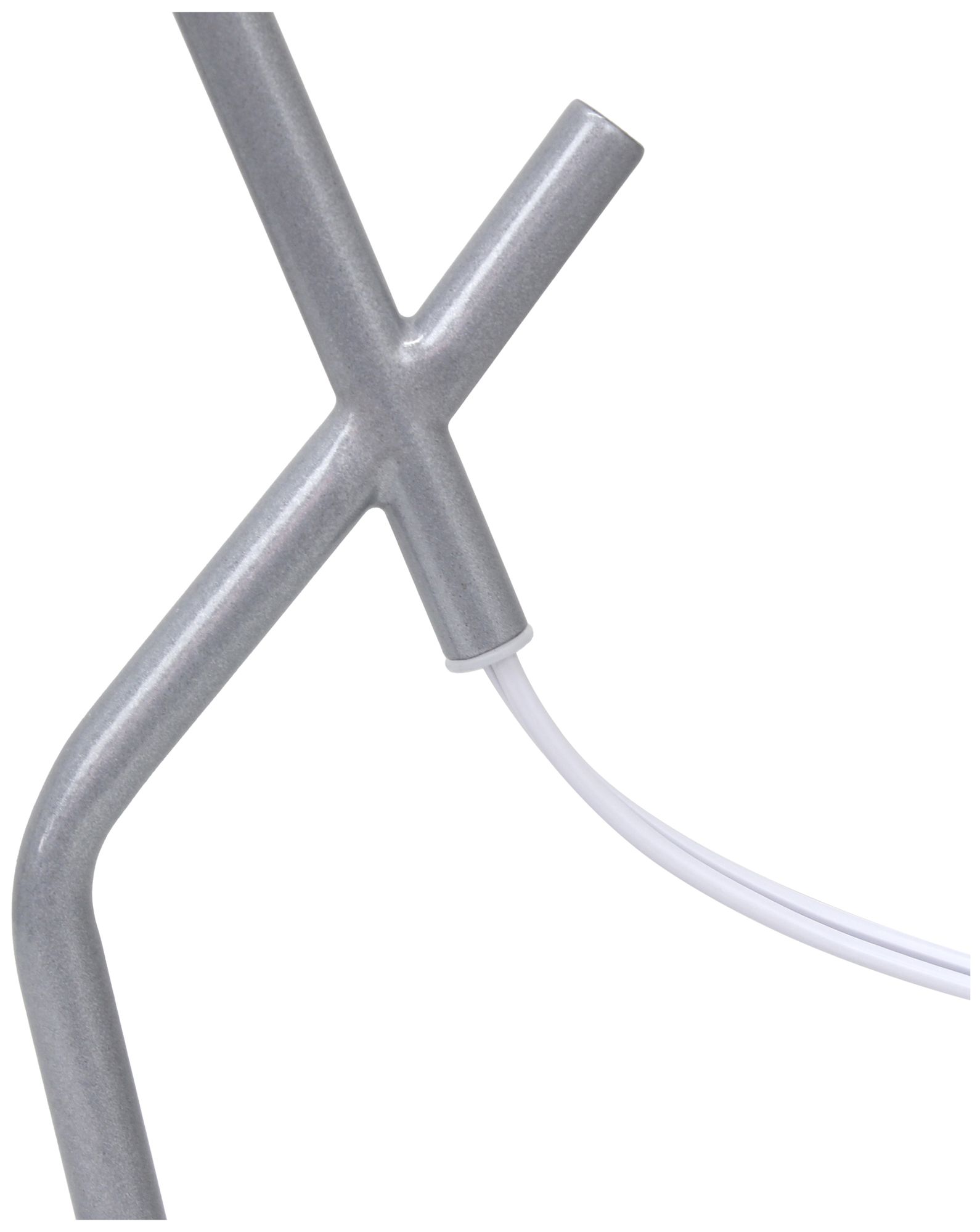 Simple Designs 17.13" Metal Modern Table Lamp, Drum Fabric Shade, Silver