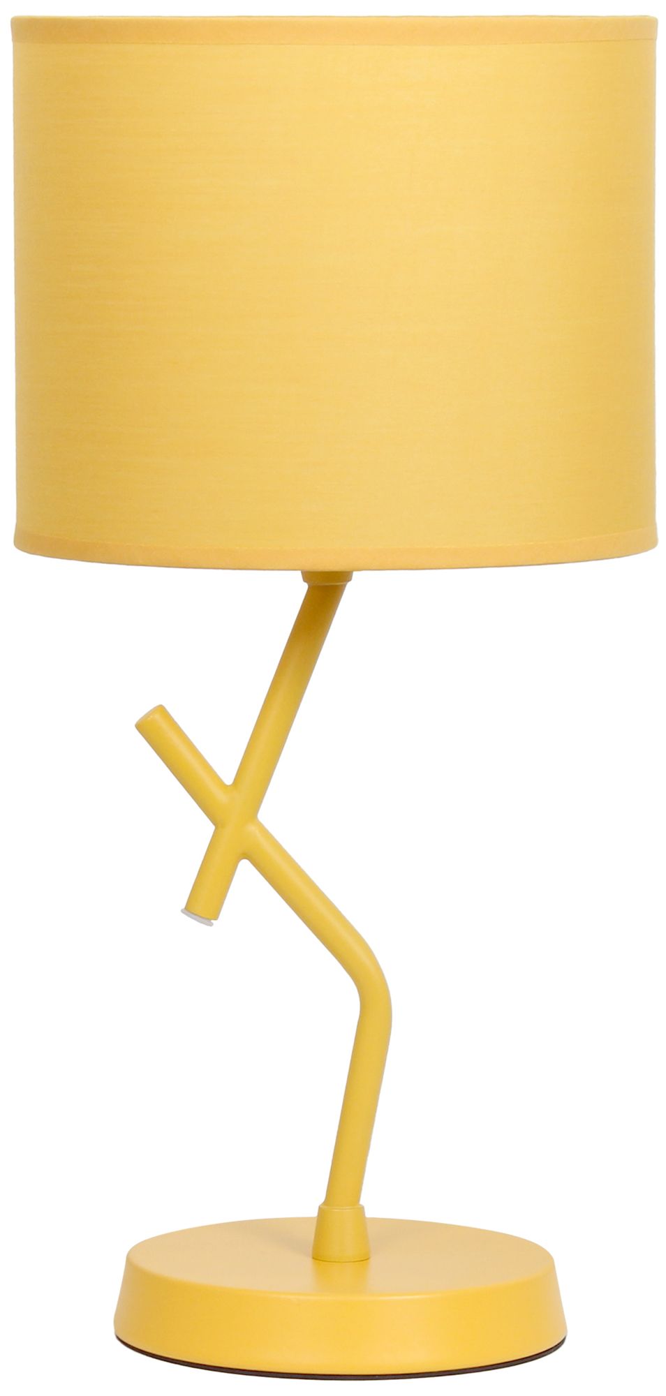 Image 3 Simple Designs 17.13" Metal Modern Table Lamp, Drum Fabric Shade, Yellow more views