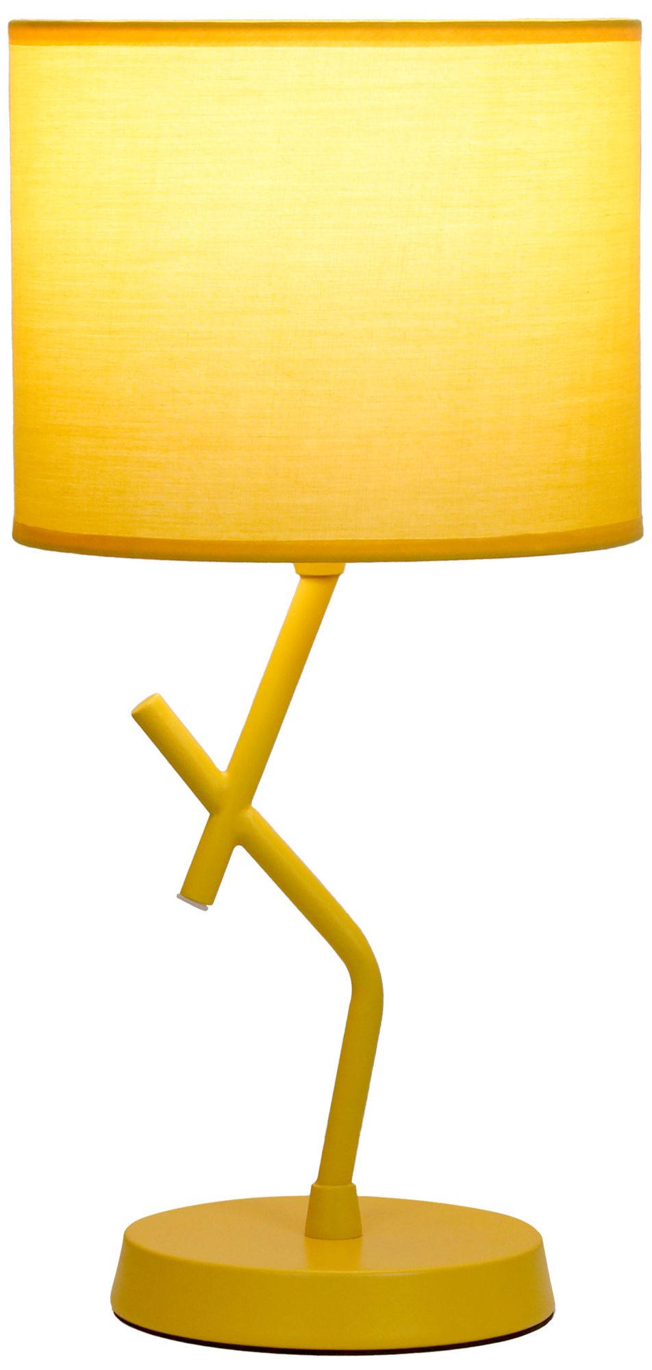 Image 4 Simple Designs 17.13" Metal Modern Table Lamp, Drum Fabric Shade, Yellow more views