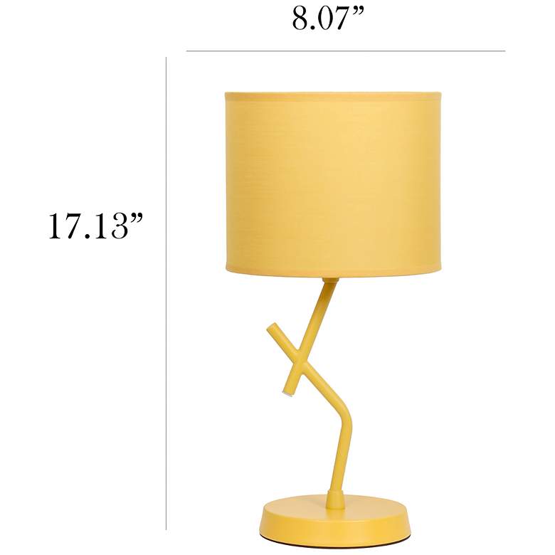 Image 5 Simple Designs 17.13" Metal Modern Table Lamp, Drum Fabric Shade, Yellow more views