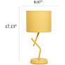 5_Simple Designs 17.13" Metal Modern Table Lamp, Drum Fabric Shade, Yellow more views