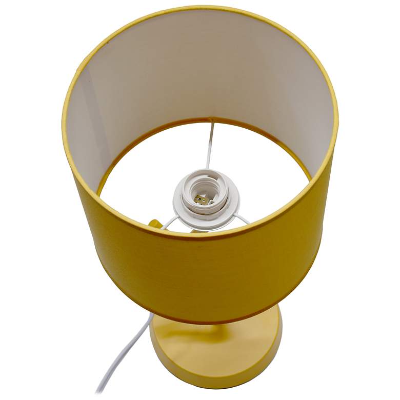 Image 7 Simple Designs 17.13" Metal Modern Table Lamp, Drum Fabric Shade, Yellow more views