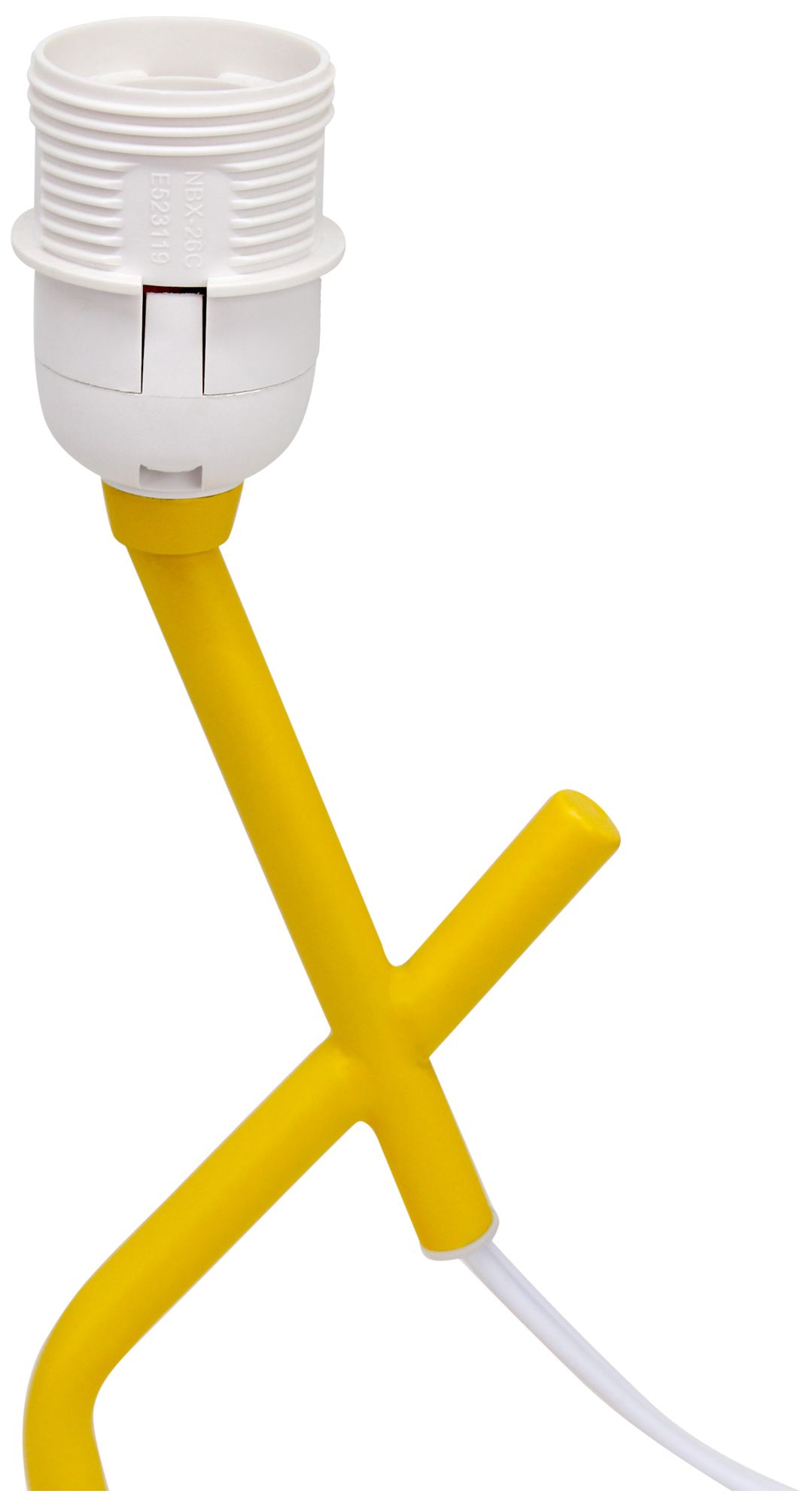 Simple Designs 17.13" Metal Modern Table Lamp, Drum Fabric Shade, Yellow