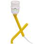 Simple Designs 17.13" Metal Modern Table Lamp, Drum Fabric Shade, Yellow