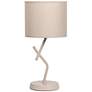 2_Simple Designs 17.13" Metal Modern Table Lamp, Drum Fbc Shade, Light Beige