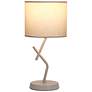 4_Simple Designs 17.13" Metal Modern Table Lamp, Drum Fbc Shade, Light Beige more views