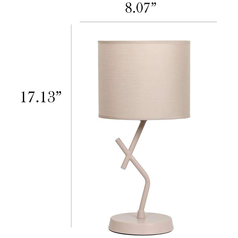 Image 5 Simple Designs 17.13" Metal Modern Table Lamp, Drum Fbc Shade, Light Beige more views
