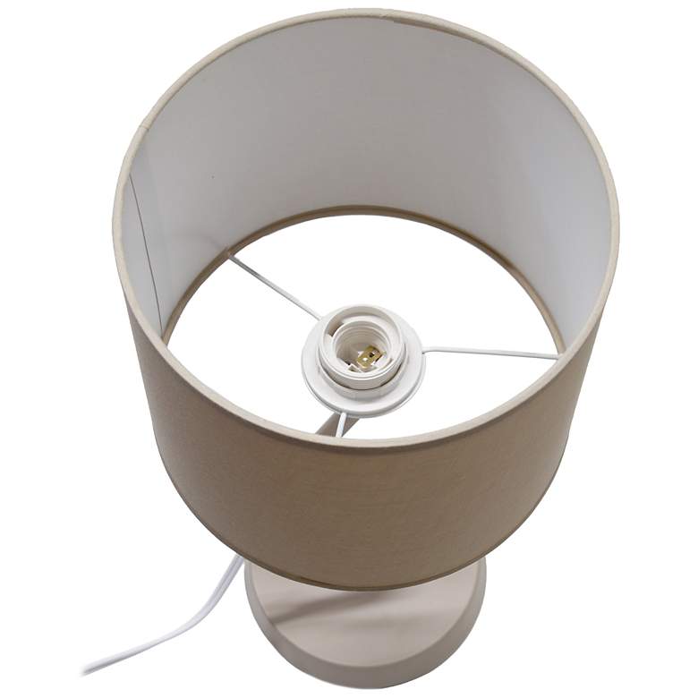 Image 7 Simple Designs 17.13" Metal Modern Table Lamp, Drum Fbc Shade, Light Beige more views