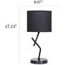 5_Simple Designs 17.13" Metal Modern Table Lamp with Drum Fabric Shade, Black more views