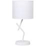 2_Simple Designs 17.13" Metal Modern Table Lamp with Drum Fabric Shade, White