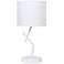 Simple Designs 17.13" Metal Modern Table Lamp with Drum Fabric Shade, White