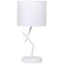 3_Simple Designs 17.13" Metal Modern Table Lamp with Drum Fabric Shade, White more views