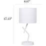 5_Simple Designs 17.13" Metal Modern Table Lamp with Drum Fabric Shade, White more views