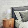 6_Simple Designs 17.13" Metal Modern Table Lamp with Drum Fabric Shade, White more views