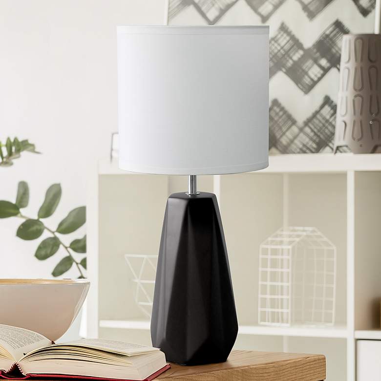 Image 1 Simple Designs 17 1/2" High Black Accent Table Lamp