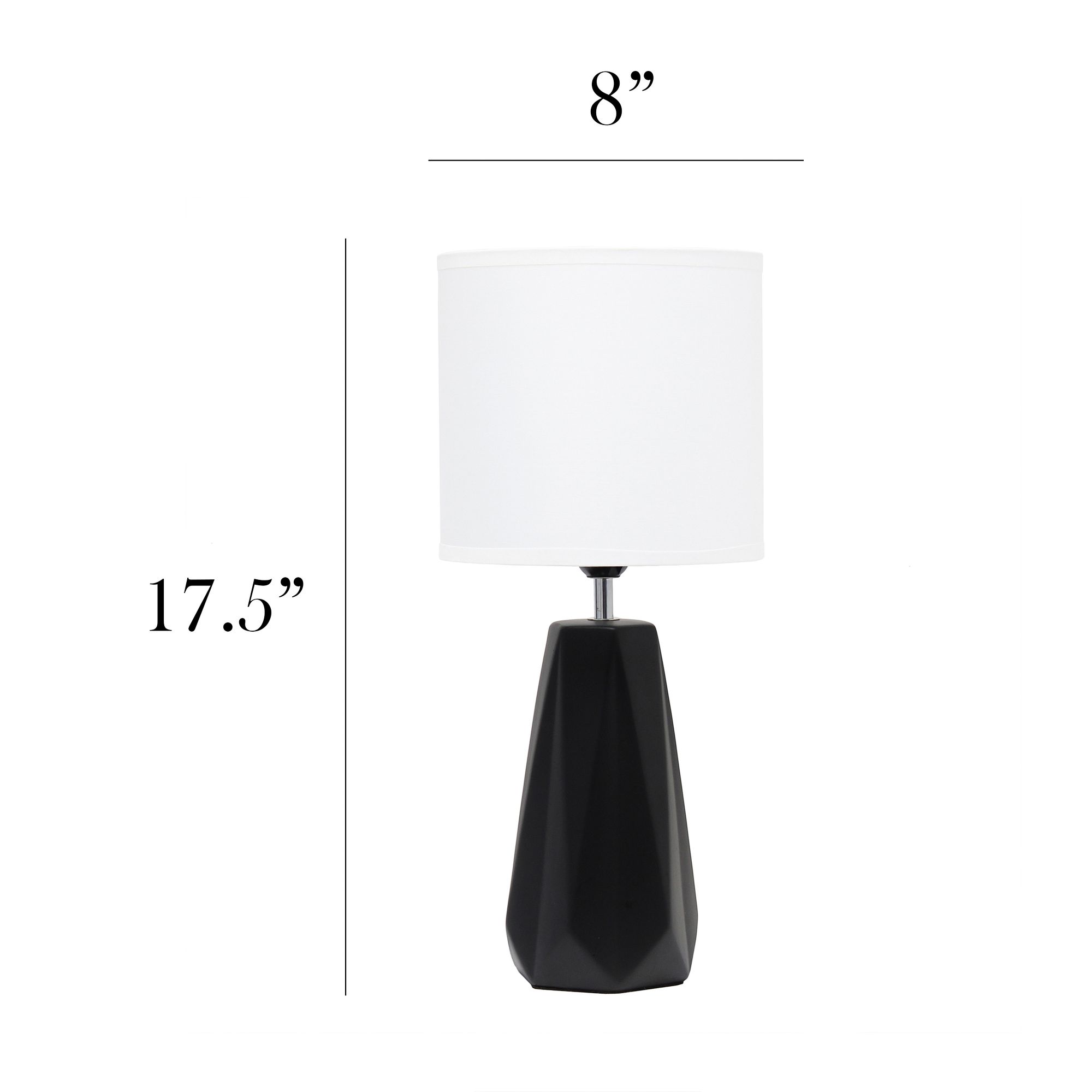 Simple Designs 17 1/2" High Black Accent Table Lamp