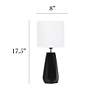 Simple Designs 17 1/2" High Black Accent Table Lamp