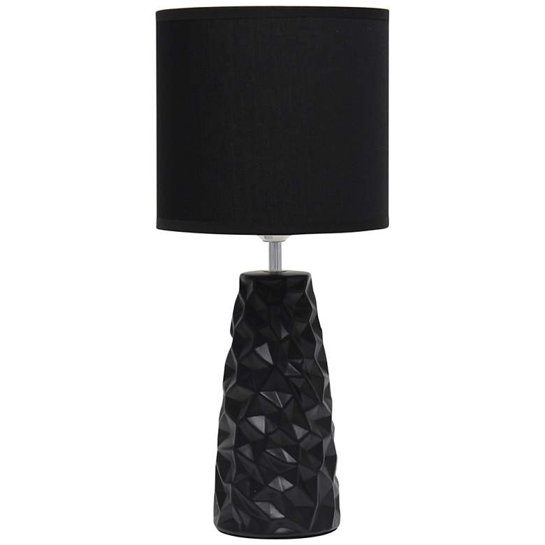 Image 2 Simple Designs 17 1/2" High Black Sculpted Accent Table Lamp