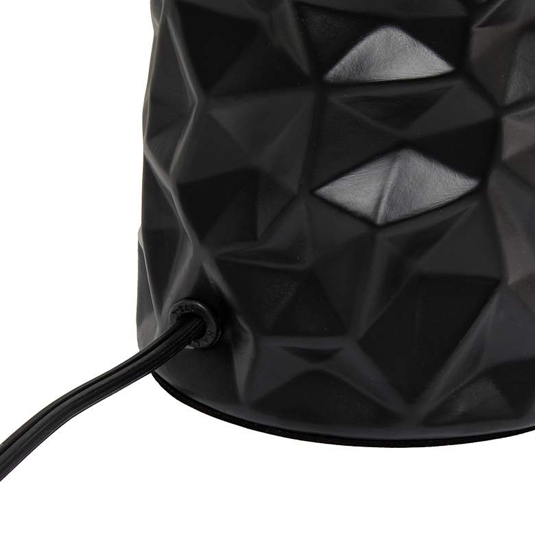 Image 5 Simple Designs 17 1/2 inch High Black Sculpted Accent Table Lamp more views