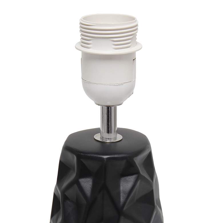 Image 6 Simple Designs 17 1/2" High Black Sculpted Accent Table Lamp more views