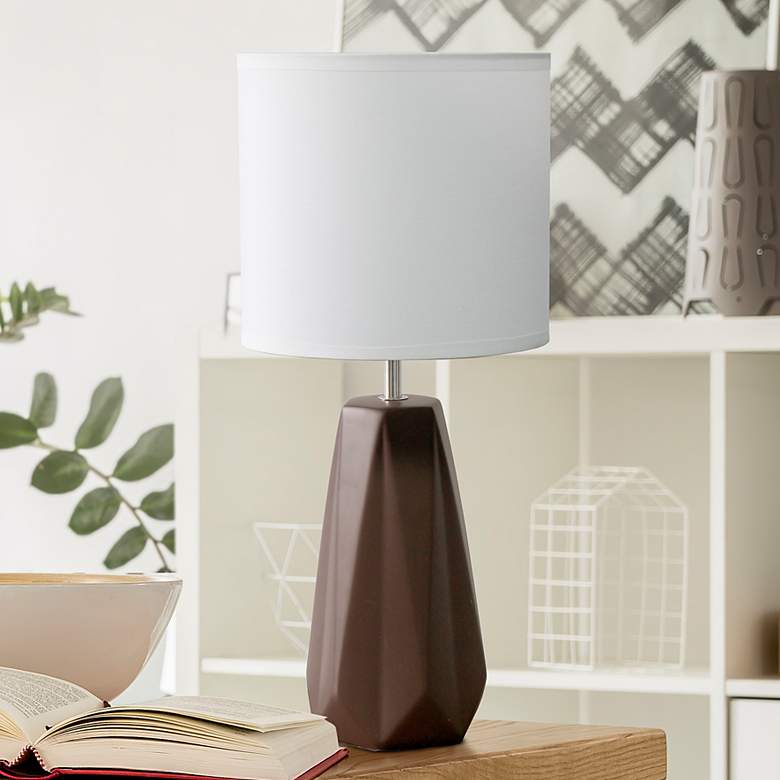 Image 1 Simple Designs 17 1/2" High Espresso Brown Accent Table Lamp