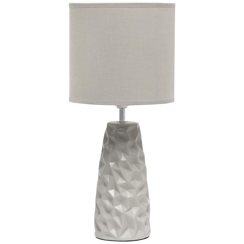 Image 2 Simple Designs 17 1/2 inch High Gray Sculpted Accent Table Lamp