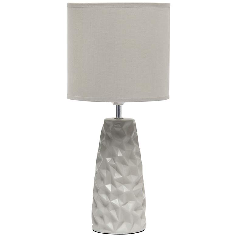 Image 2 Simple Designs 17 1/2" High Gray Sculpted Accent Table Lamp