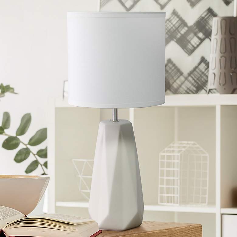 Image 1 Simple Designs 17 1/2 inch High Off-White Accent Table Lamp