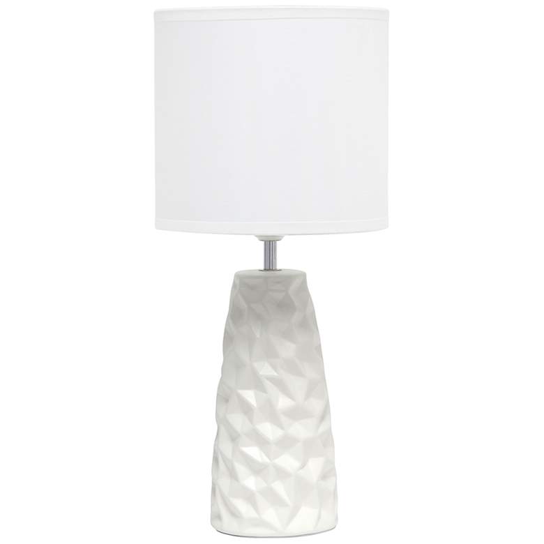 Image 2 Simple Designs 17 1/2" High Off-White Sculpted Accent Table Lamp