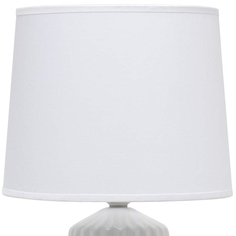 Image 3 Simple Designs 17 1/2" High White Ceramic Pleated Accent Table Lamp more views