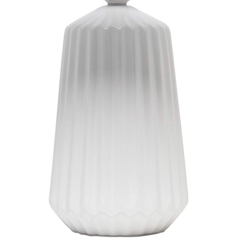Image 4 Simple Designs 17 1/2" High White Ceramic Pleated Accent Table Lamp more views