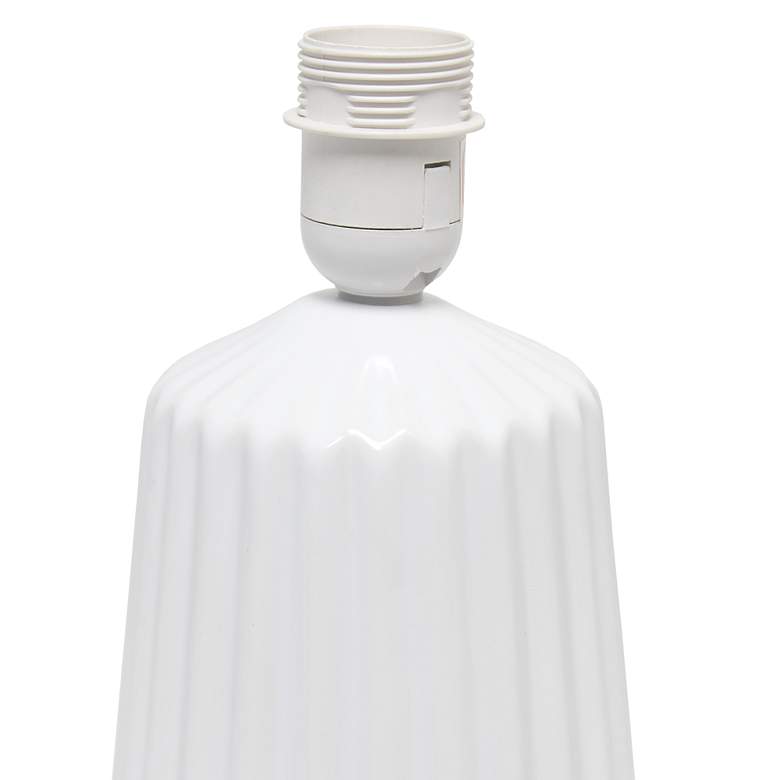 Image 5 Simple Designs 17 1/2" High White Ceramic Pleated Accent Table Lamp more views
