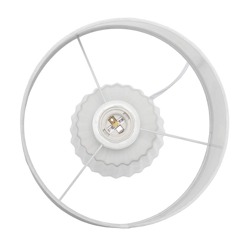 Image 6 Simple Designs 17 1/2" High White Ceramic Pleated Accent Table Lamp more views