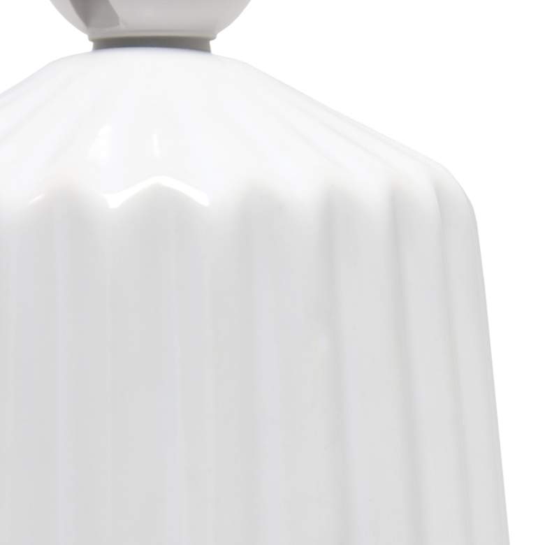 Image 7 Simple Designs 17 1/2" High White Ceramic Pleated Accent Table Lamp more views