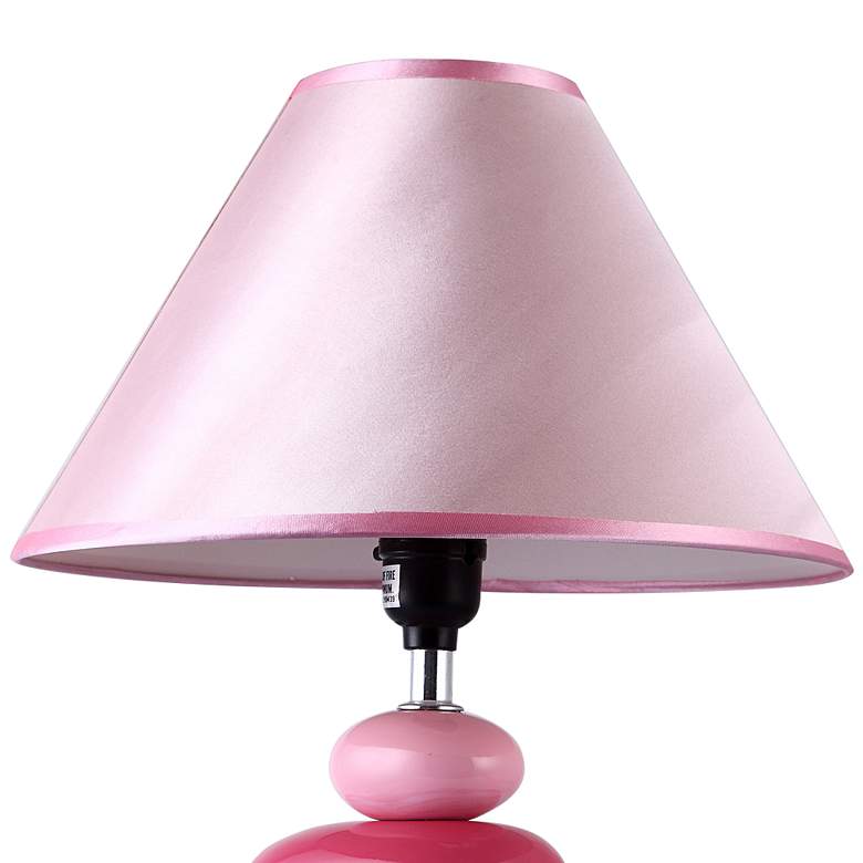Image 3 Simple Designs 17 1/2"H Shades of Pink Stone Ceramic Accent Table Lamp more views