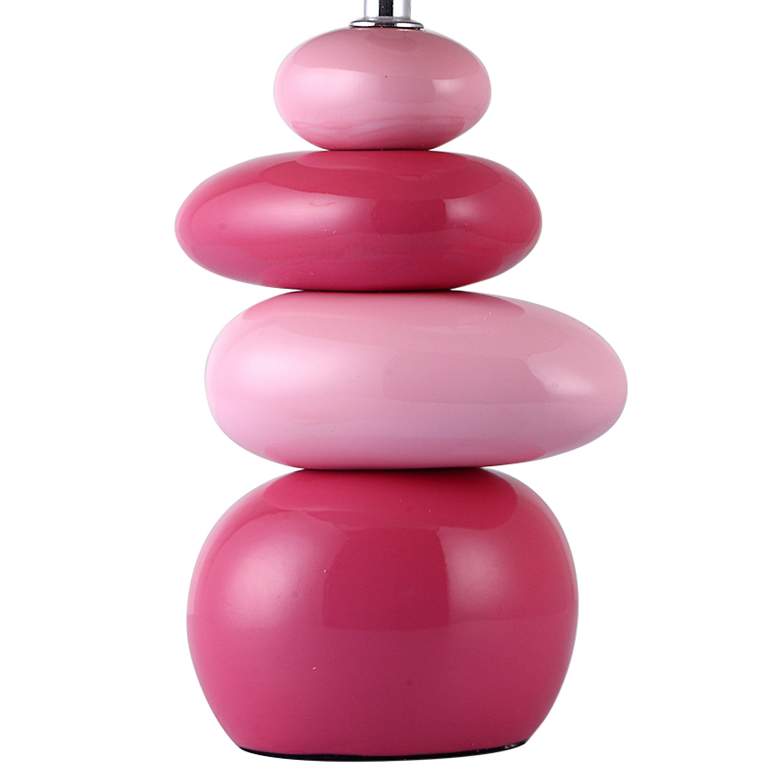 Image 4 Simple Designs 17 1/2"H Shades of Pink Stone Ceramic Accent Table Lamp more views