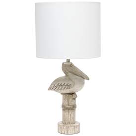 Image3 of Simple Designs 17 1/4" High Beige Pelican Accent Table Lamp