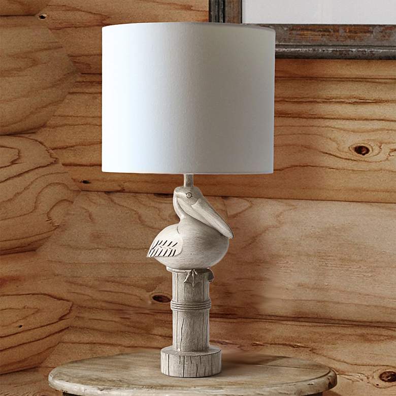 Image 2 Simple Designs 17 1/4" High Beige Pelican Accent Table Lamp