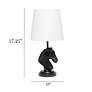 Simple Designs 17 1/4"H Black Chess Horse Accent Table Lamp