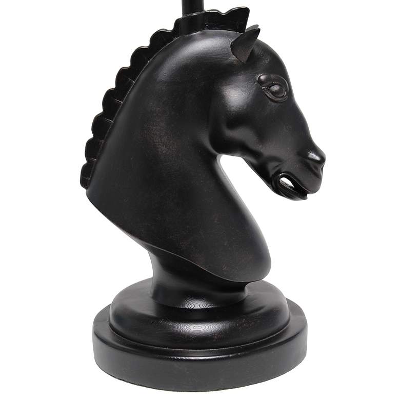 Image 5 Simple Designs 17 1/4"H Black Chess Horse Accent Table Lamp more views
