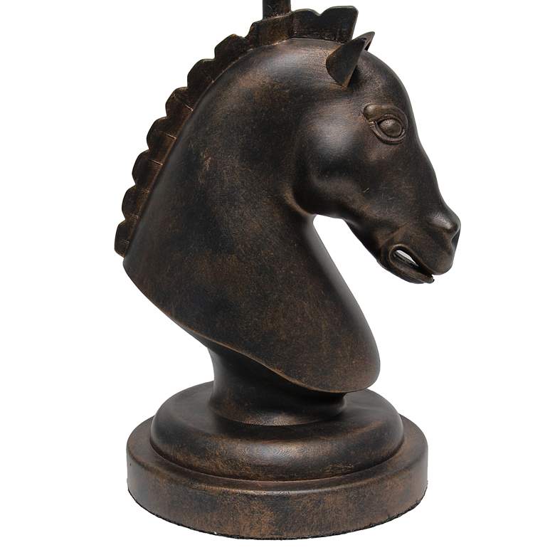 Image 5 Simple Designs 17 1/4"H Bronze Chess Horse Accent Table Lamp more views