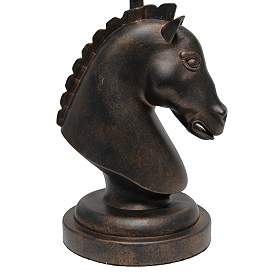 Image5 of Simple Designs 17 1/4"H Bronze Chess Horse Accent Table Lamp more views