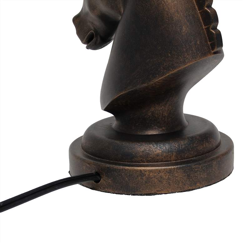 Image 6 Simple Designs 17 1/4"H Bronze Chess Horse Accent Table Lamp more views